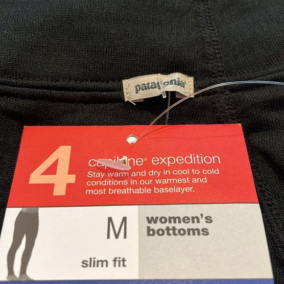 NWT Patagonia Capilene A 4 Expedition Weight Bottoms Black Medium Slim fit - Picture 9 of 10